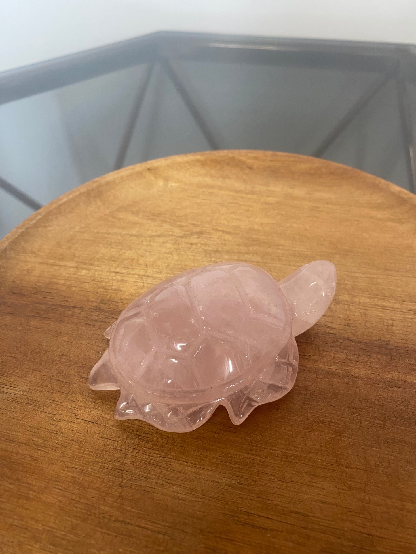 ROSE QUARTZ TURTLE CARVING