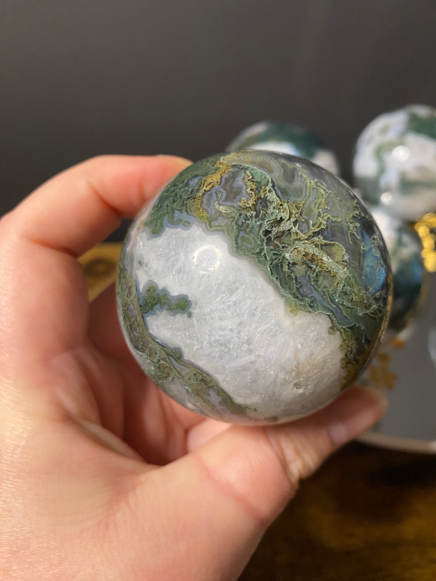 MOSS AGATE SPHERES A - E