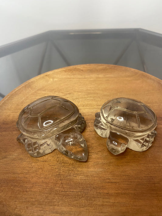 SMOKY QUARTZ TURTLE CARVINGS