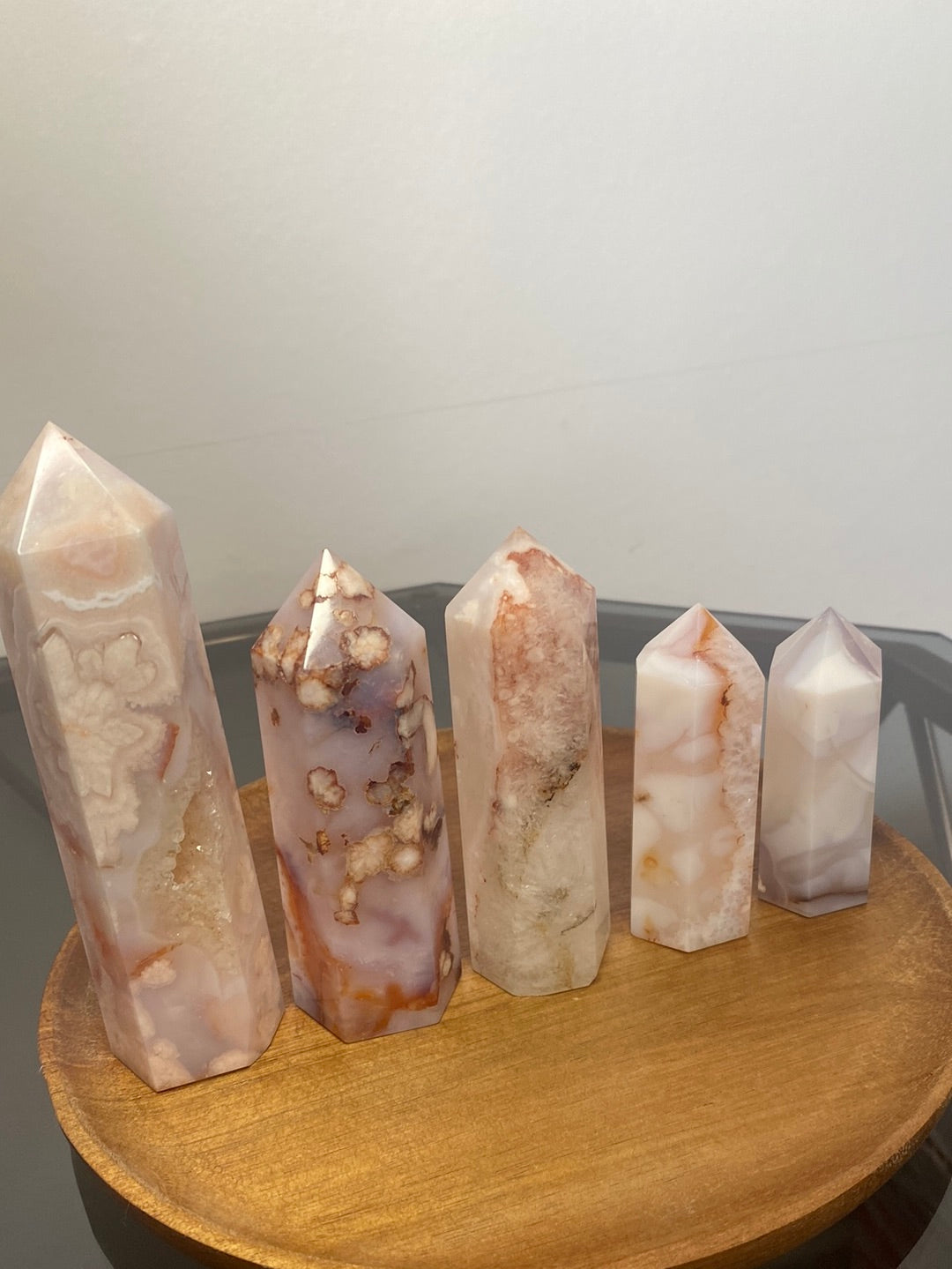 CARNELIAN FLOWER AGATE TOWERS F - J