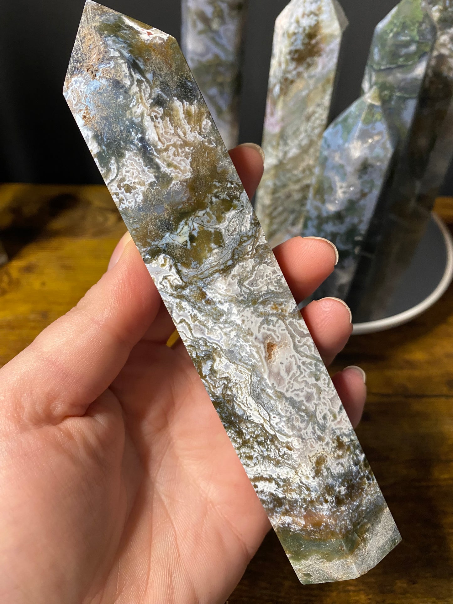 MOSS AGATE TOWERS A - H