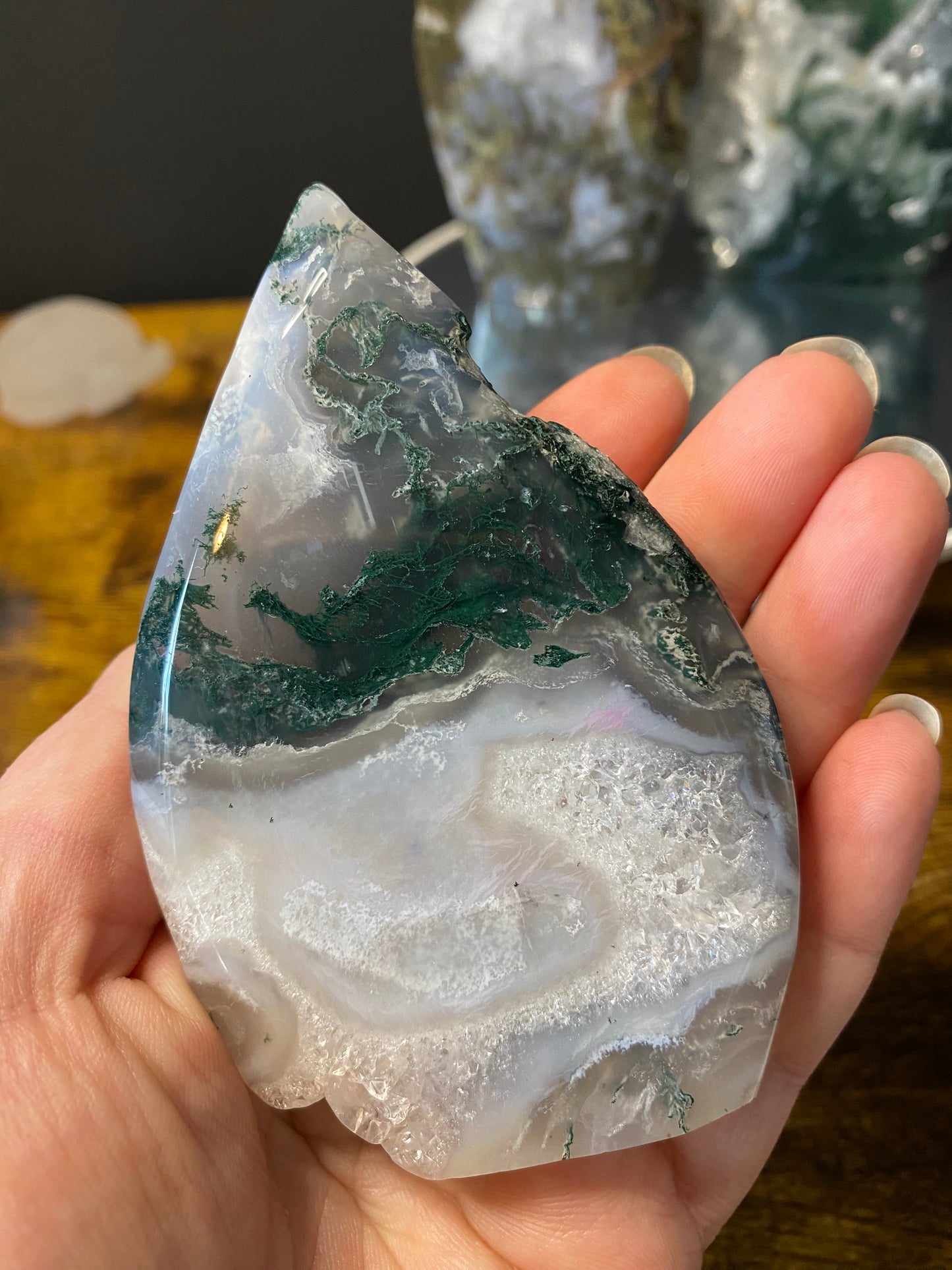 MOSS AGATE STANDS A - D