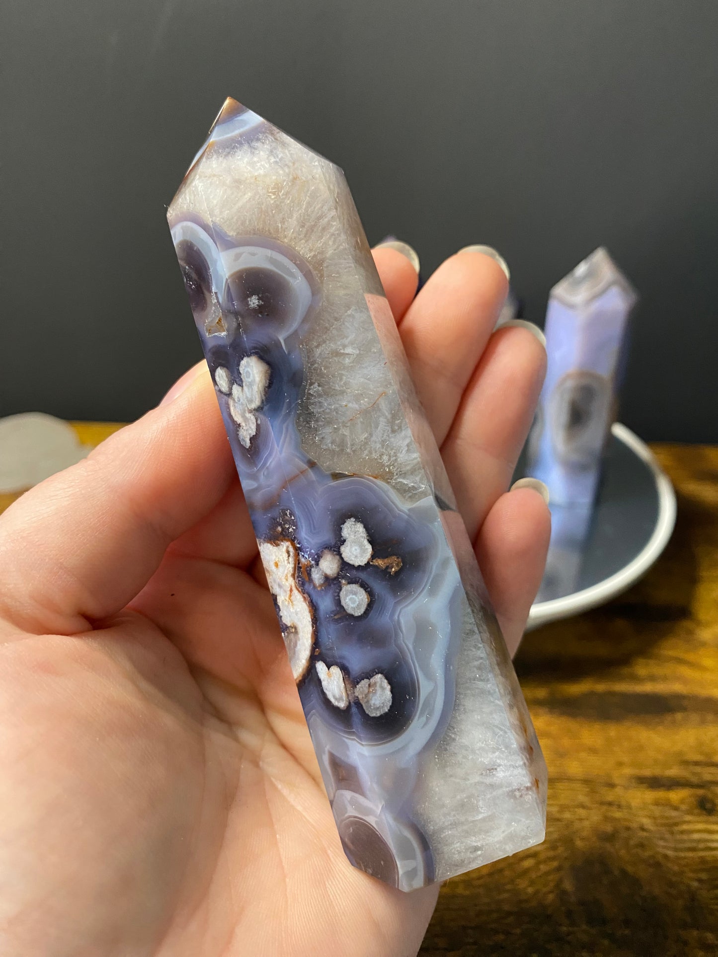 BLUE FLOWER AGATE TOWERS A - D