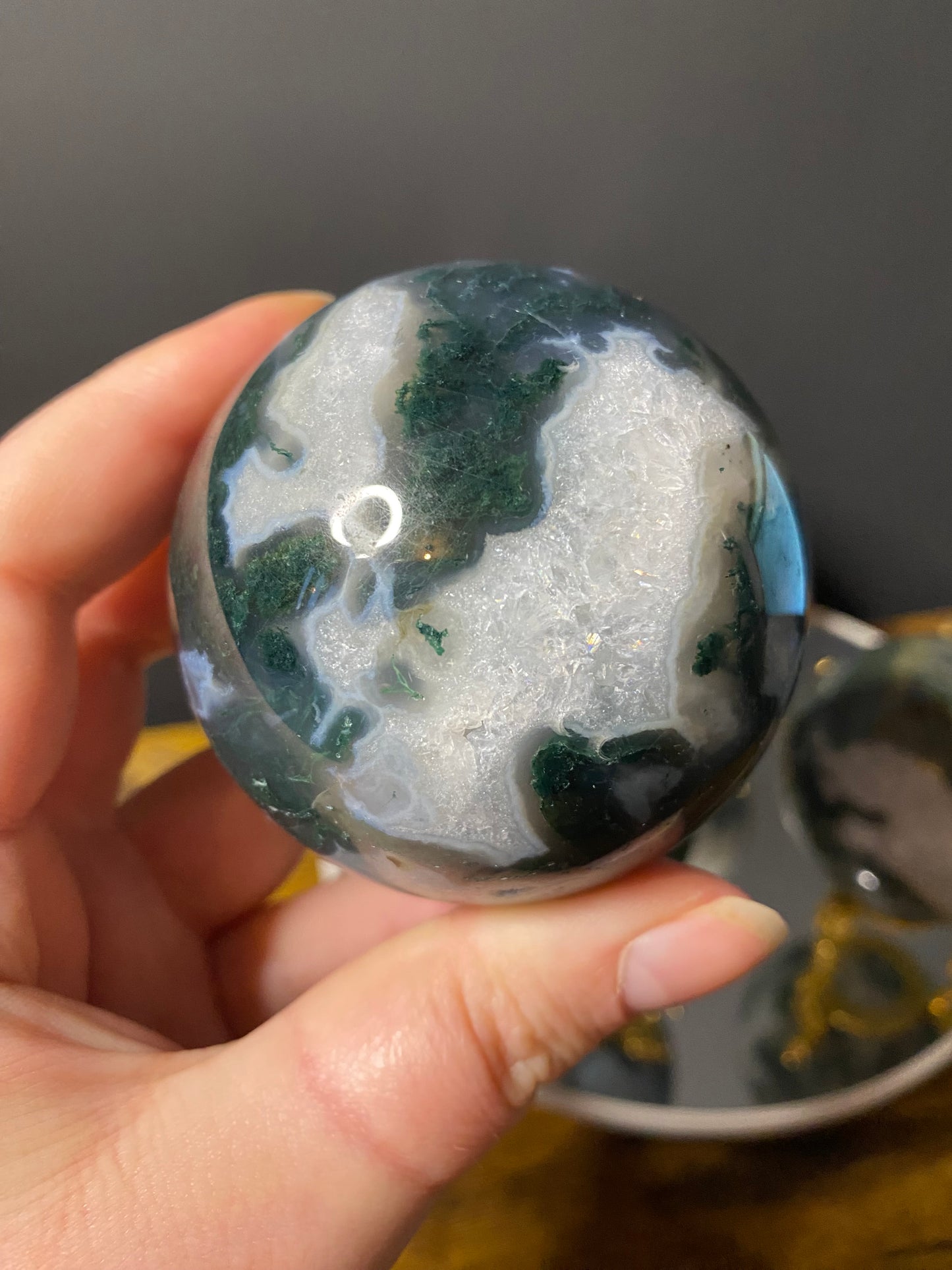 MOSS AGATE SPHERES A - E