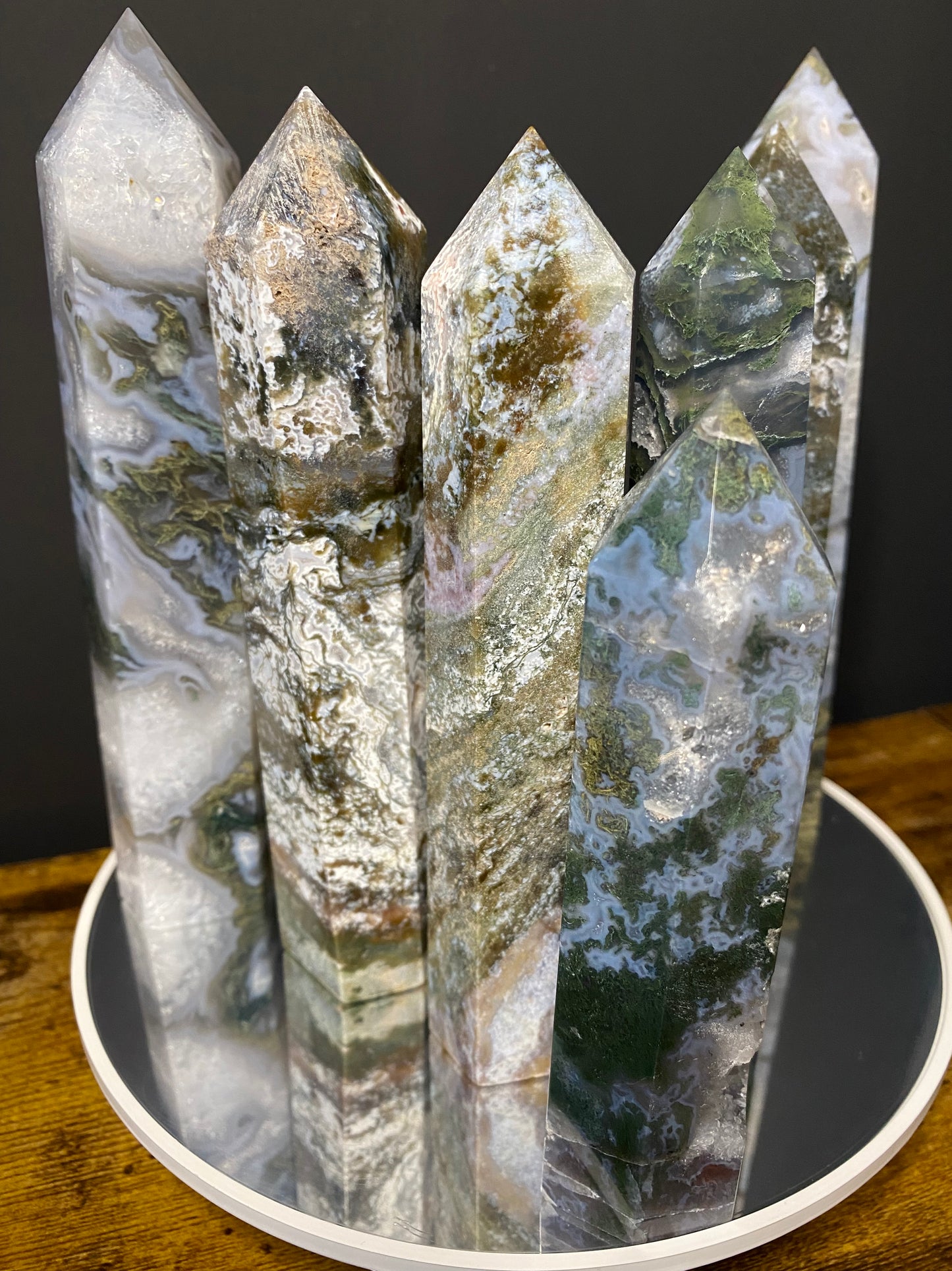 MOSS AGATE TOWERS A - H