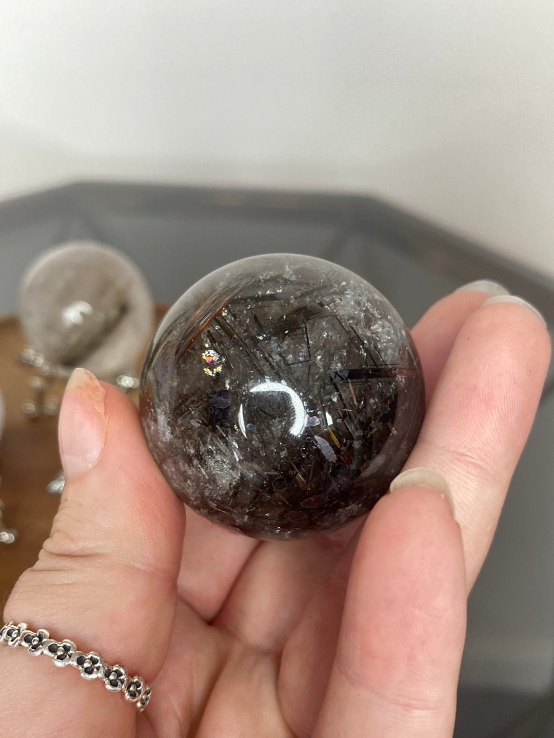 RUTILATED QUARTZ SPHERES A - E
