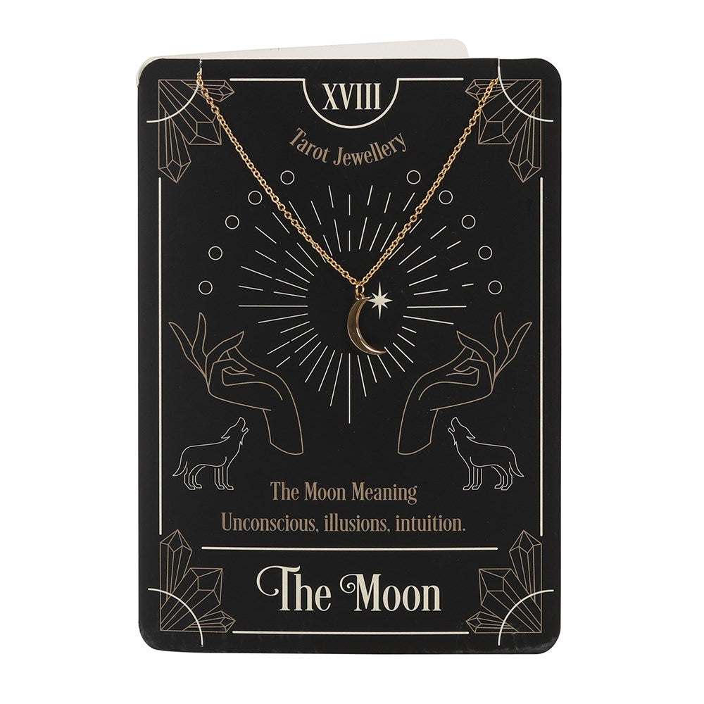 THE MOON TAROT NECKLACE ON GREETING CARD