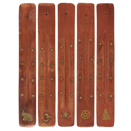 BASIC WOODEN INCENSE HOLDER WITH INLAY