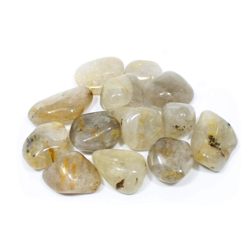 RUTILATED QUARTZ POLISHED HEALING CRYSTAL TUMBLESTONE