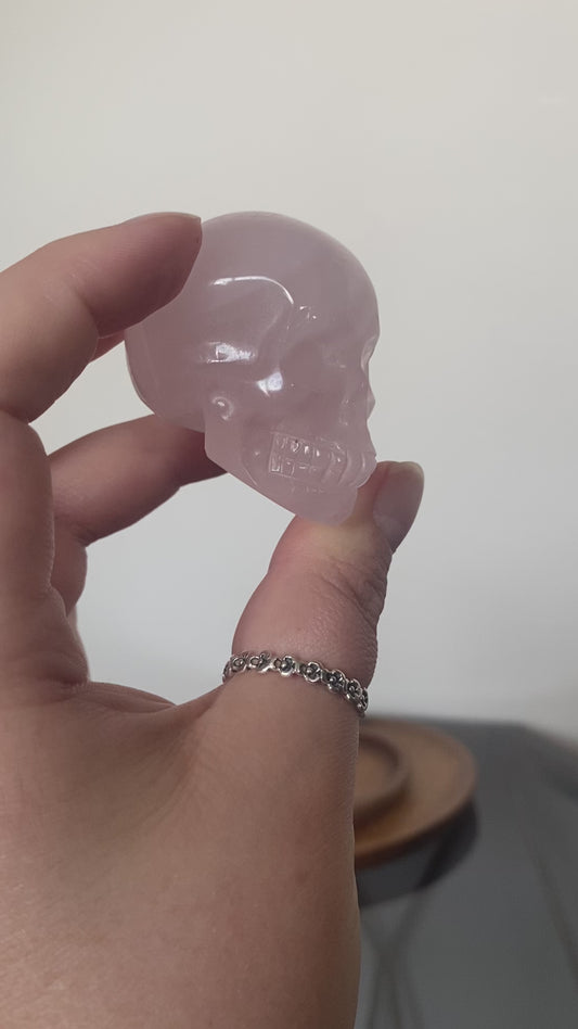 ROSE QUARTZ SKULL CARVING